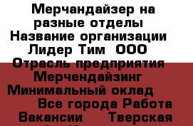 Мерчандайзер на разные отделы › Название организации ­ Лидер Тим, ООО › Отрасль предприятия ­ Мерчендайзинг › Минимальный оклад ­ 25 000 - Все города Работа » Вакансии   . Тверская обл.,Нелидово г.
